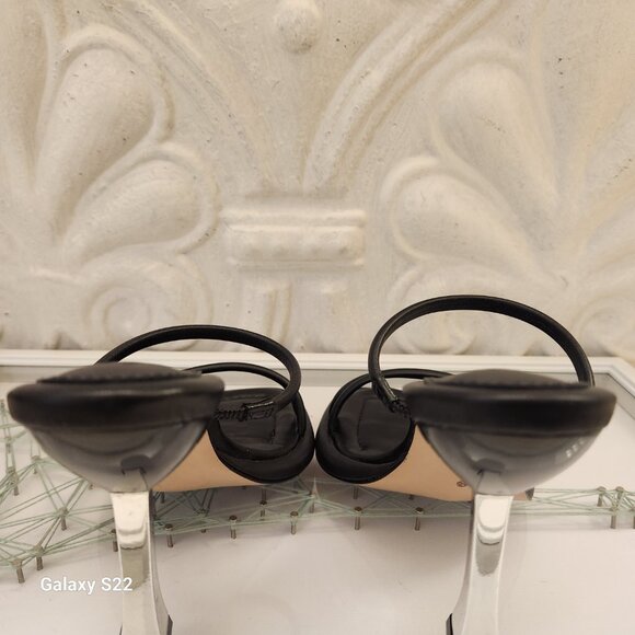SCHUTZ Agatha Open Toe High Heel Sandals Women's - Black Leather. NIB. Size 7. - Picture 6 of 9
